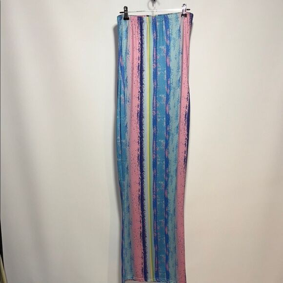 Colorful Striped Maxi Skirt - Picture 1 of 10